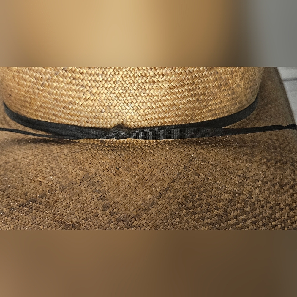 Vintage Bailey U-Rollit Cowboy Western Woven Raffia Straw Hat - Picture 6 of 12